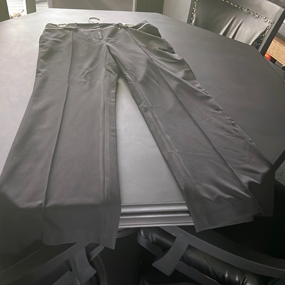 High Waisted Pants with Belt Loops and Side Pockets
